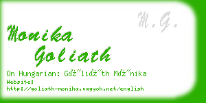 monika goliath business card